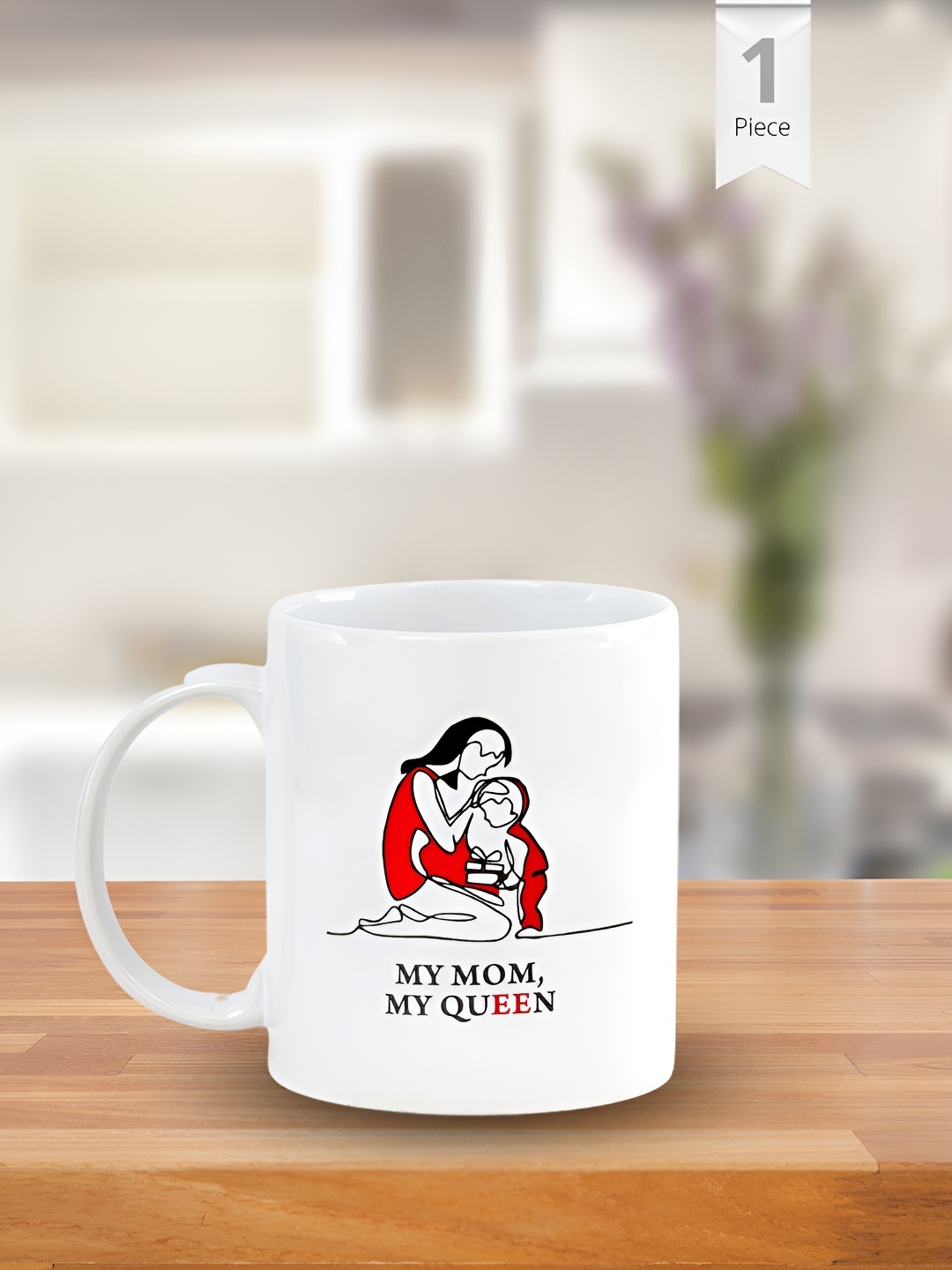 

CLAY CRAFT White & Red Text or Slogans Printed Ceramic Glossy Mug 300 ml