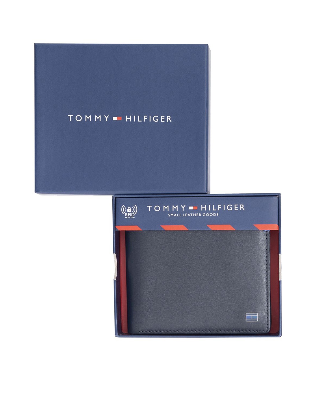 

Tommy Hilfiger Men Leather Two Fold Wallet, Navy blue