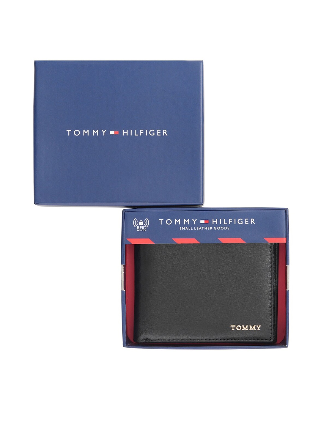 

Tommy Hilfiger Men Leather Two Fold Wallet, Black