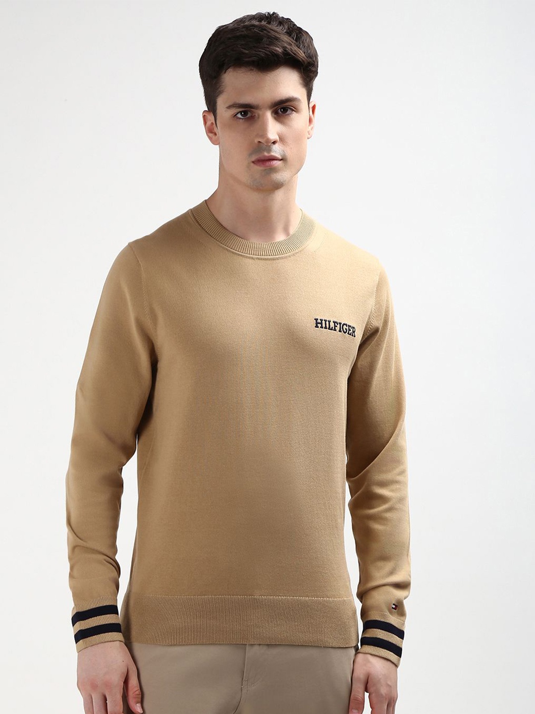 

Tommy Hilfiger Round Neck Cotton Sweatshirt, Brown