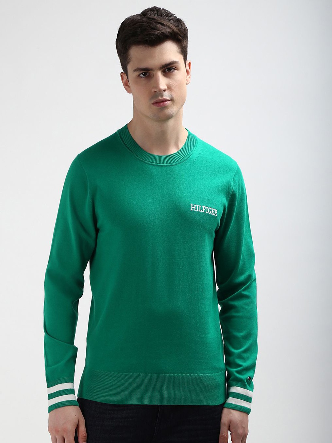 

Tommy Hilfiger Round Neck Long Sleeves Organic Cotton Pullover Sweatshirt, Green