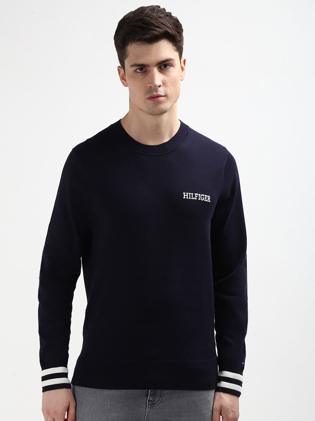 

Tommy Hilfiger Round Neck Cotton Sweatshirt, Navy blue