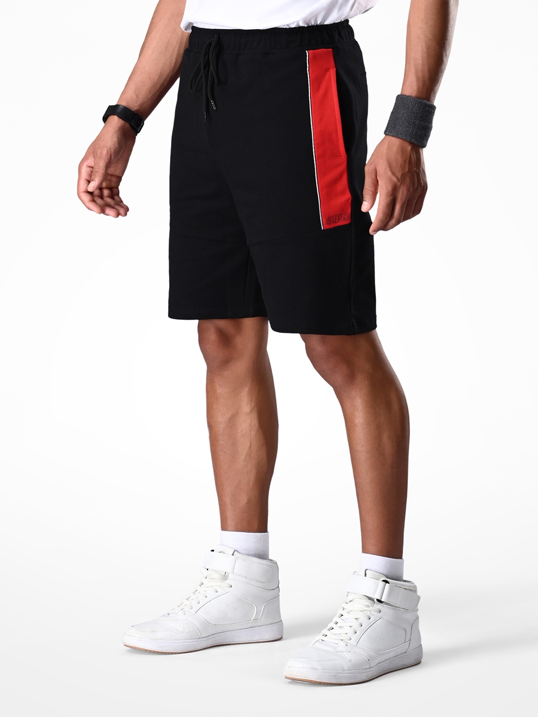 

Supa Men Mid-Rise Sports Shorts, Black