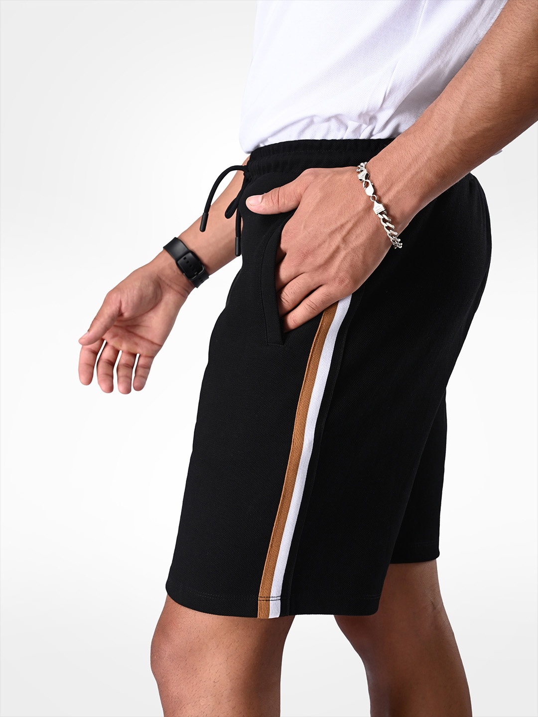 

Supa Men Mid-Rise Cotton Sports Shorts, Black