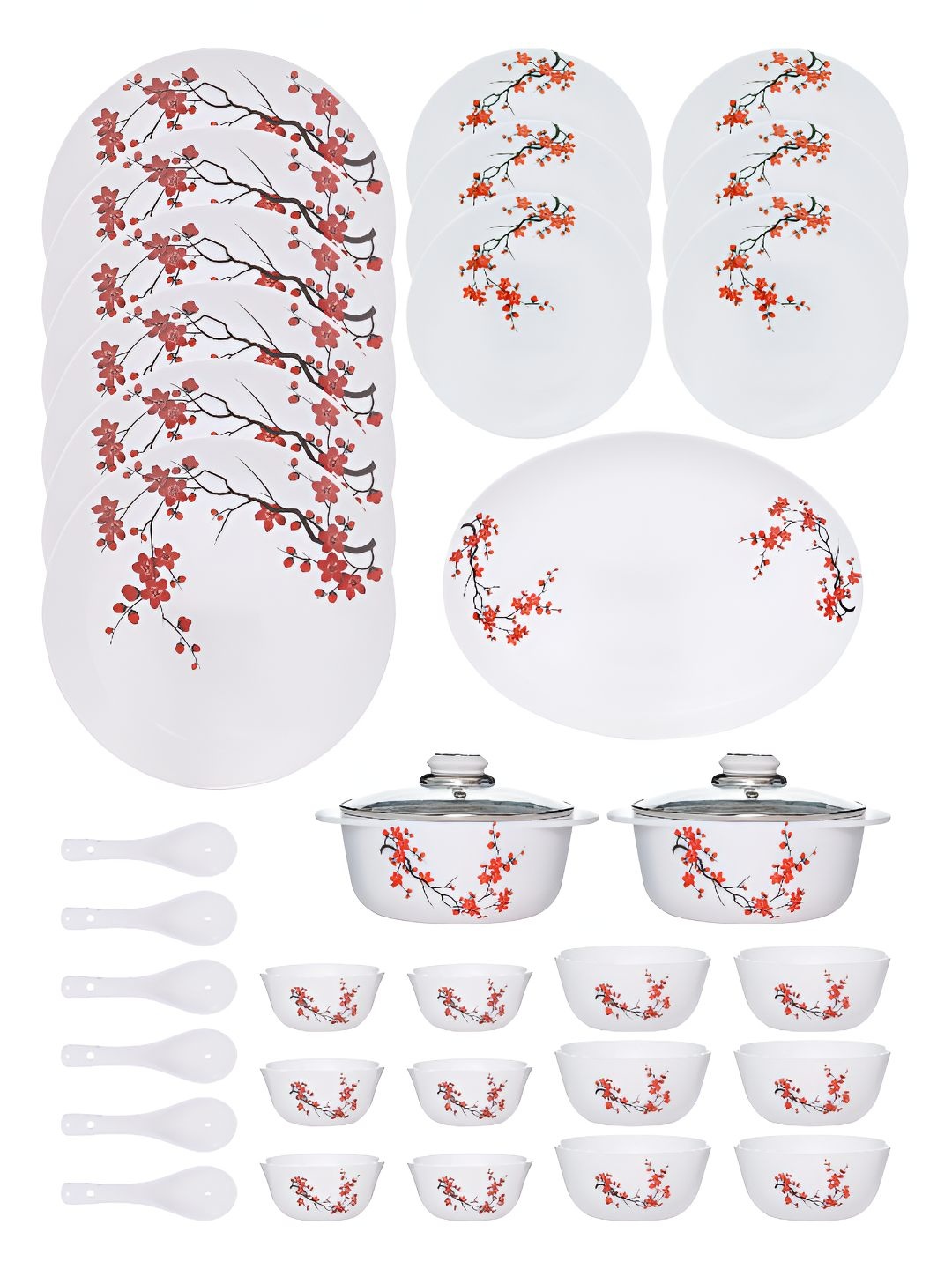 

Cello White 35 Printed Opalware Dinner Set