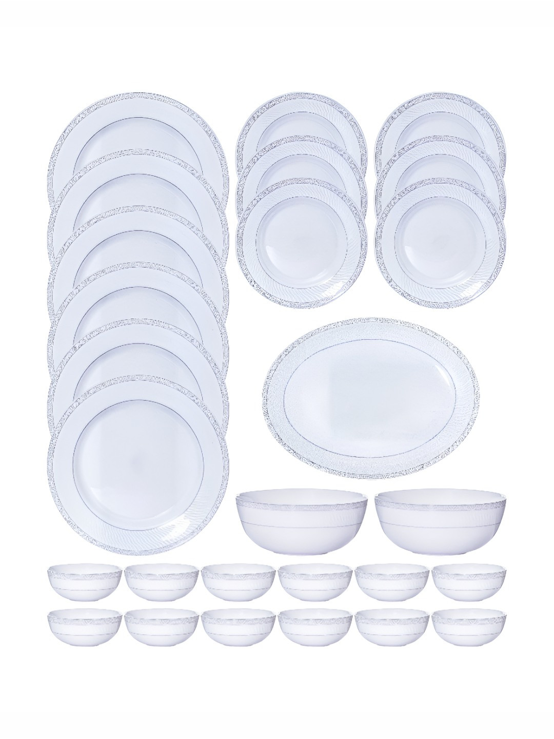 

Cello Opal White 27 Pieces Printed Dinner Set