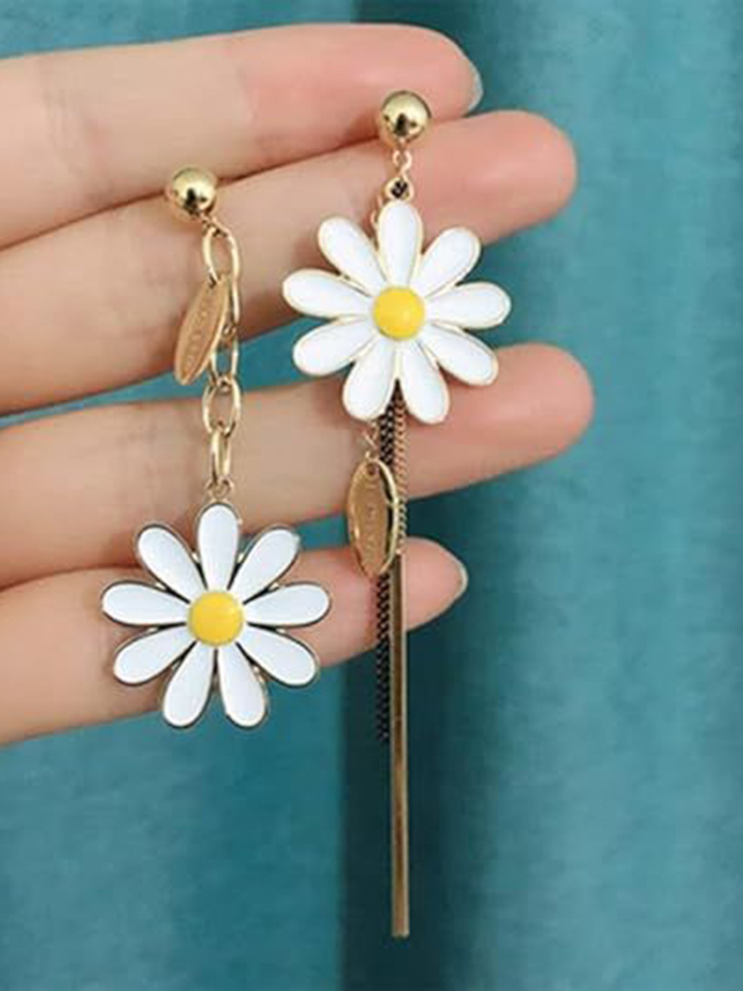 

Xivir Stainless Steel Floral Drop Earrings, Gold