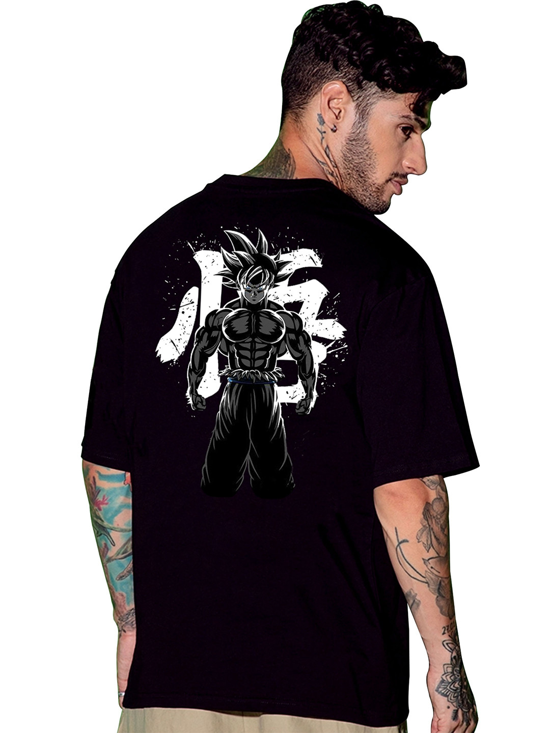 

BAESD Men Dragon Ball Z Printed Round Neck T-shirt, Black