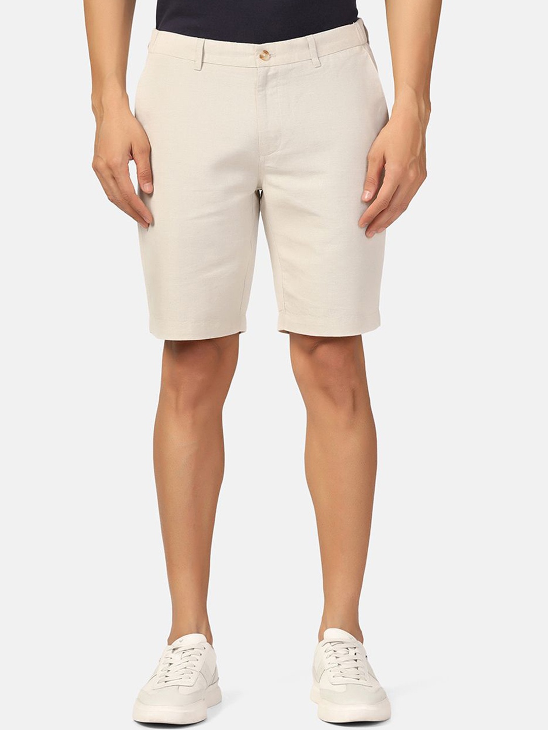 

Blackberrys Mid-Rise Cotton Slim Fit Shorts, Nude