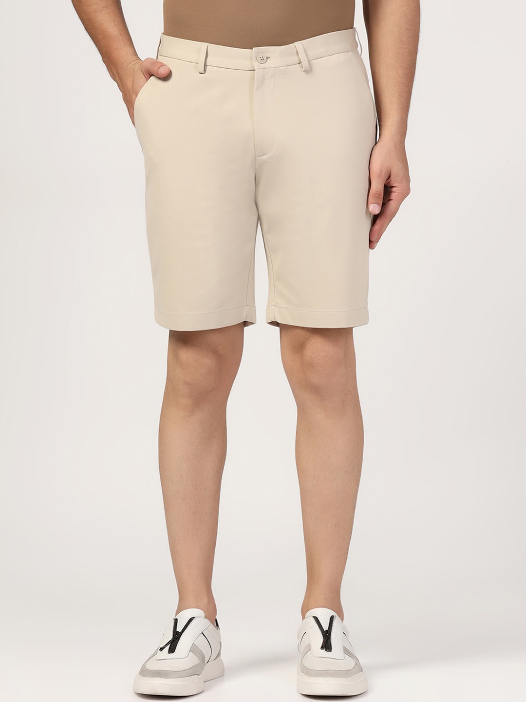 

Blackberrys Men Beige Solid TechPro Shorts