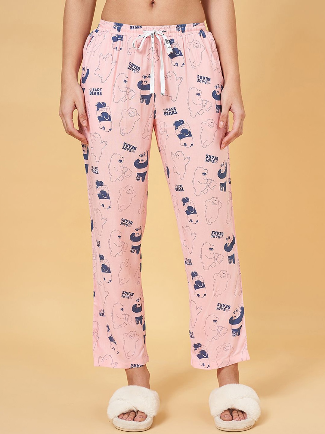 

Dreamz by Pantaloons Printed Straight-Leg Lounge Pants, Pink