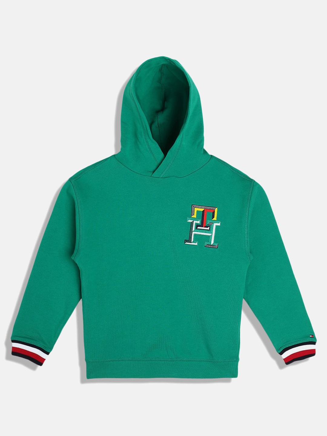 

Tommy Hilfiger Boys Hooded Cotton Pullover, Green