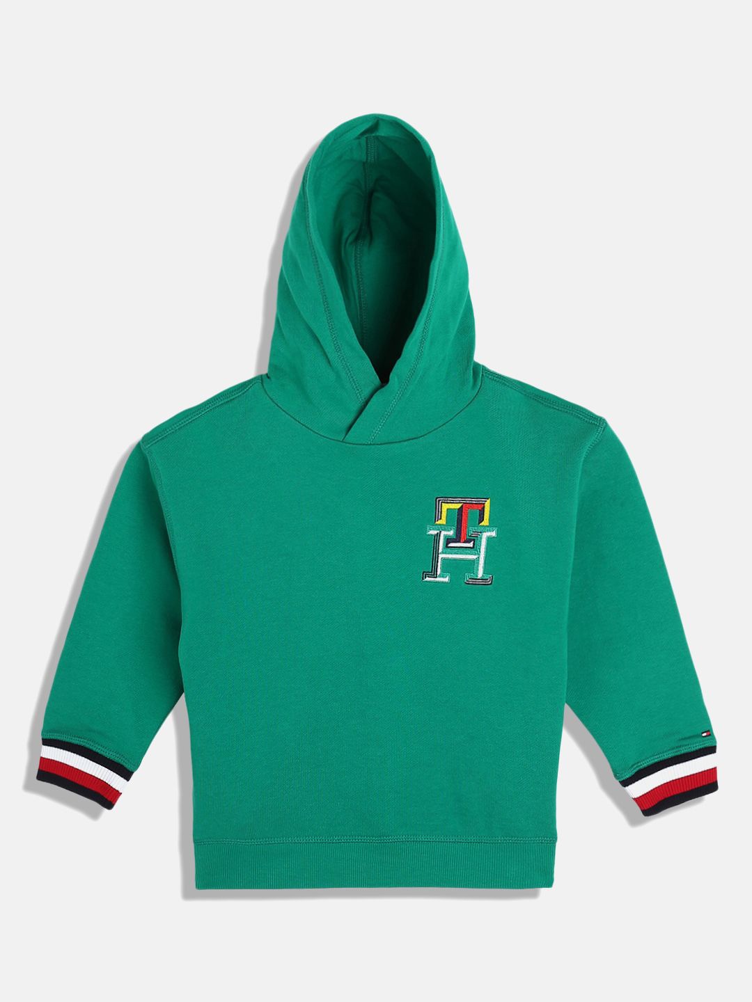 

Tommy Hilfiger Boys Hooded Cotton Pullover, Green