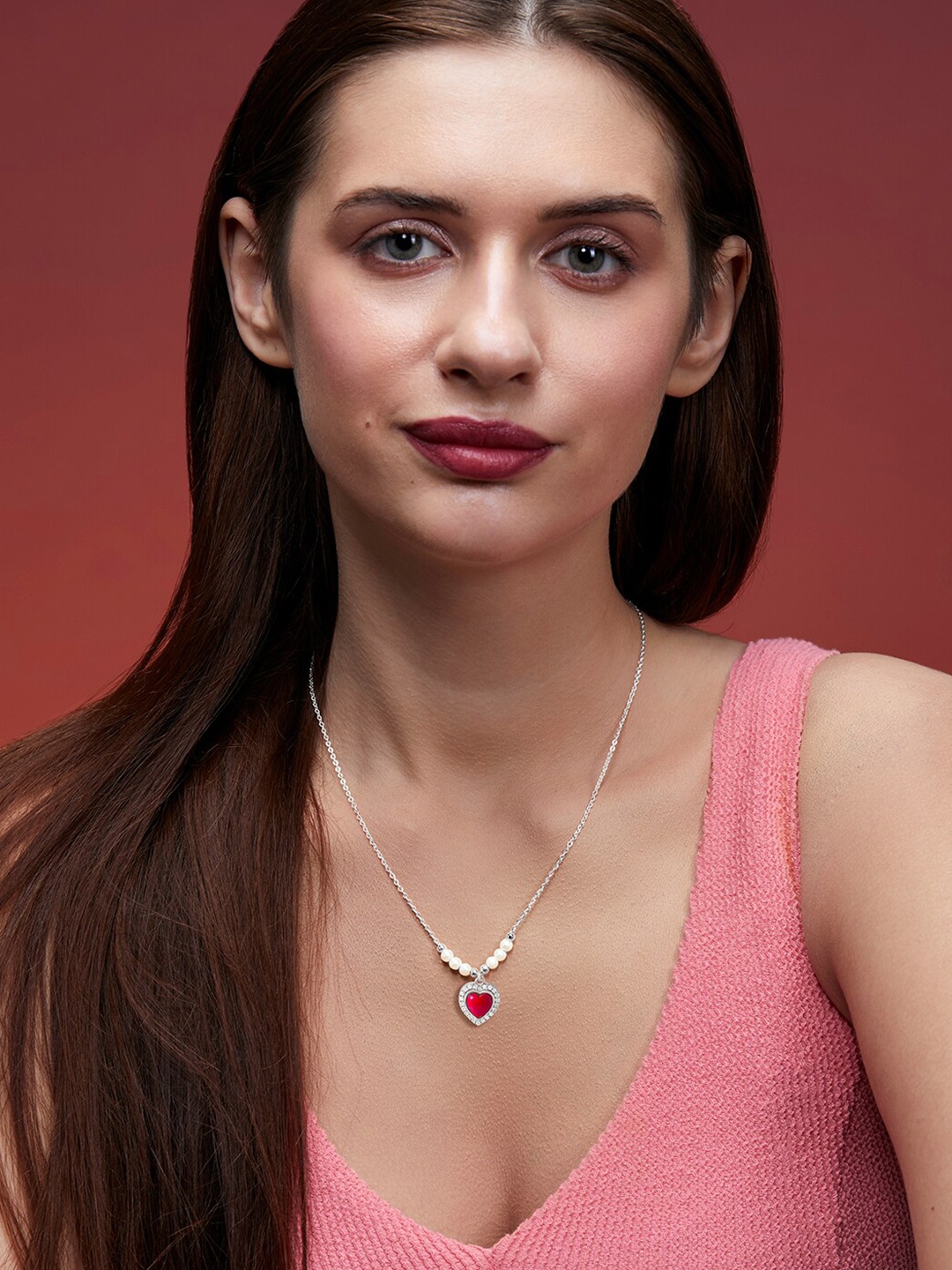 

MINUTIAE Brass Silver-Plated Necklace With Chain