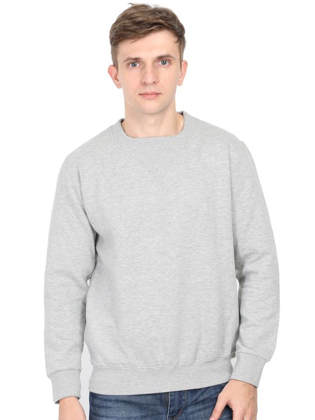 

Plutus Round Neck Pullover Sweatshirt, Grey