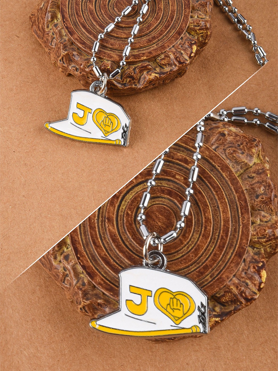 

COMICSENSE Unisex JoJo's Bizarre Adventure Anime Necklace, White