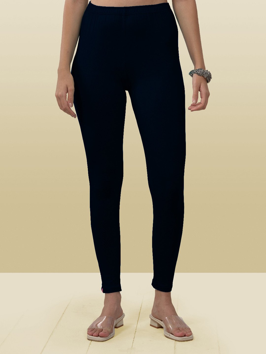 

LYRA Cotton Ankle Length Leggings, Navy blue
