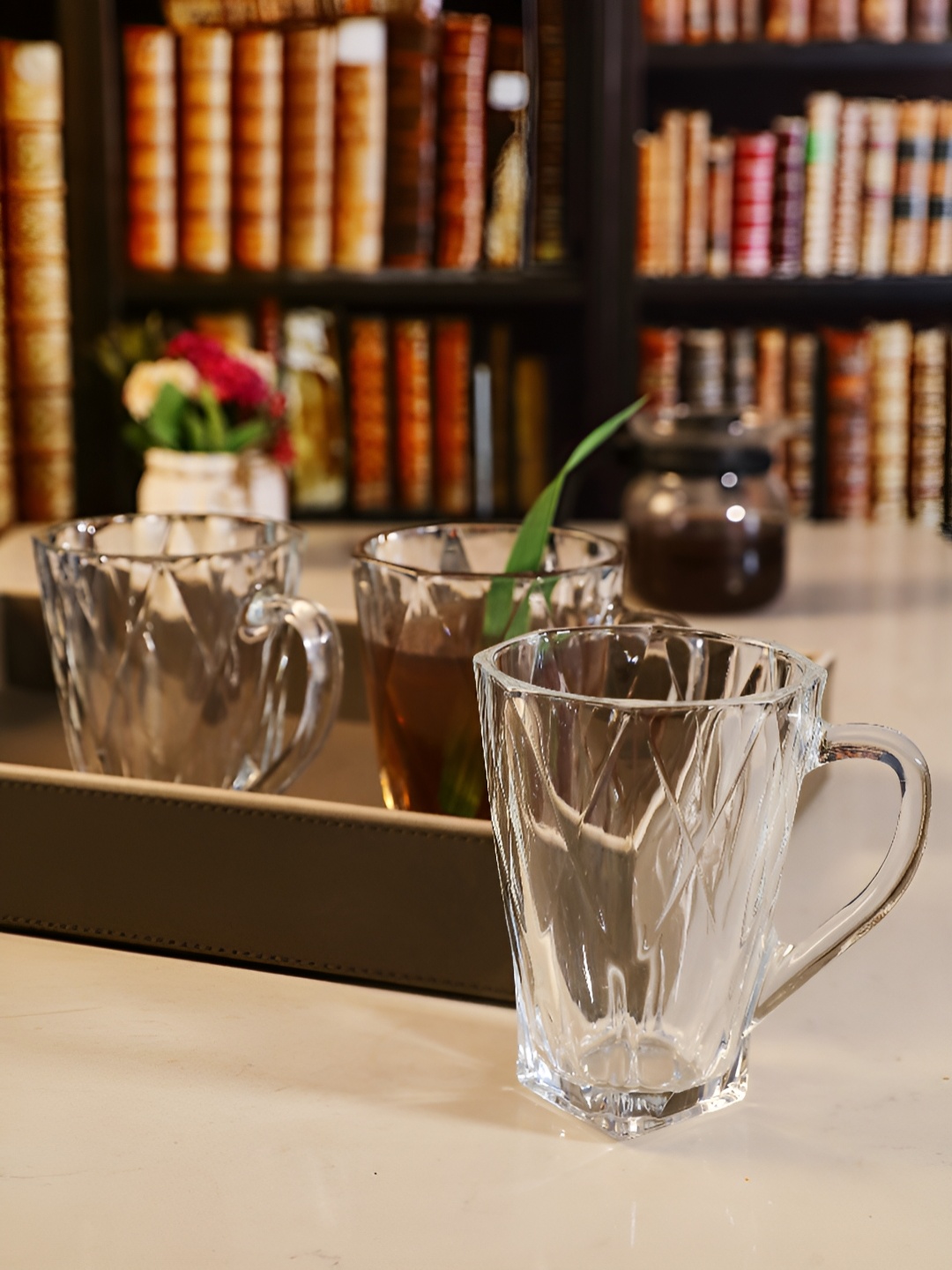 

Aura Transparent 3 Pieces Glass Glossy Mugs 310 ml Each