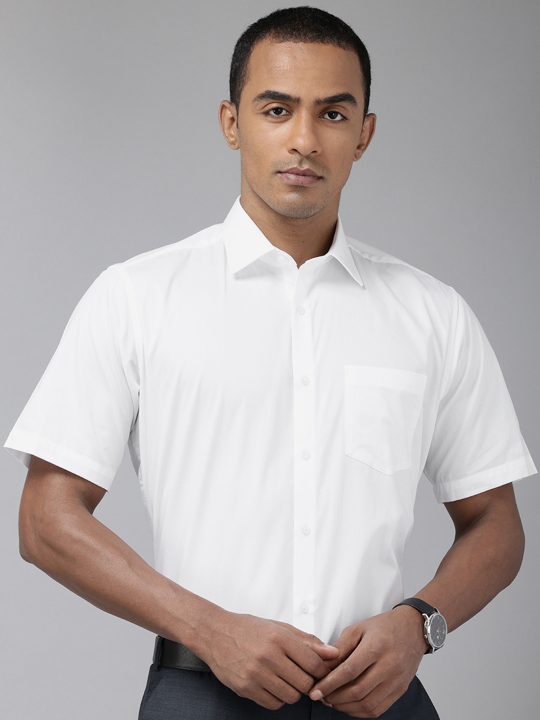 

Van Heusen Geometric Design Pure Cotton Formal Shirt, White