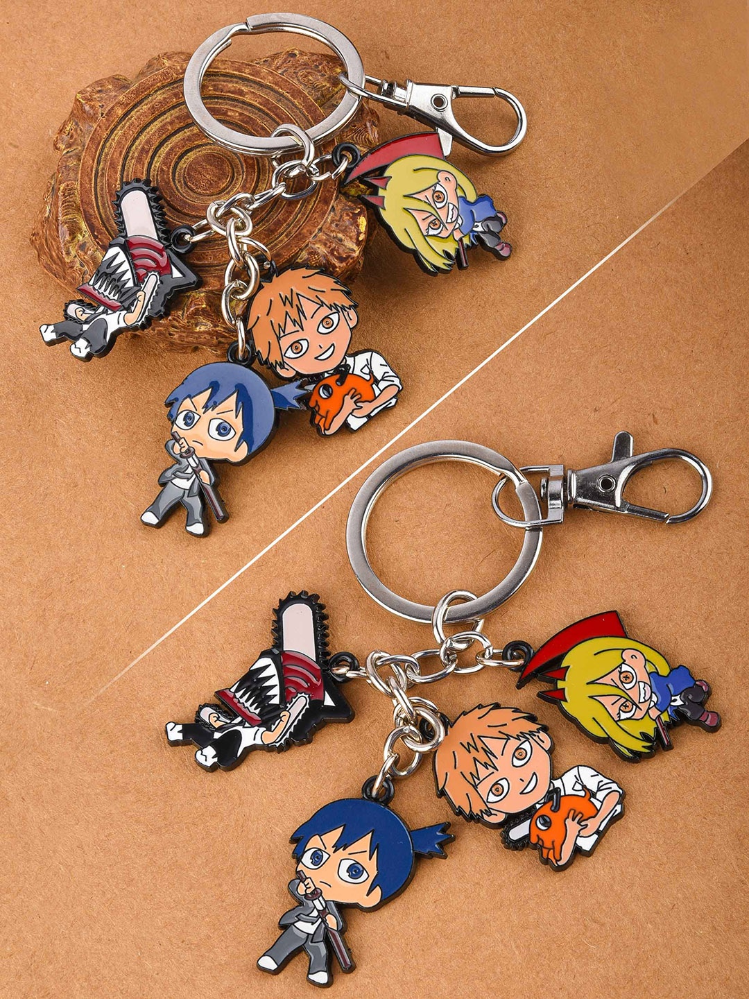 

COMICSENSE Chainsaw Man Anime Devil Hunter Metal Key chain, Blue