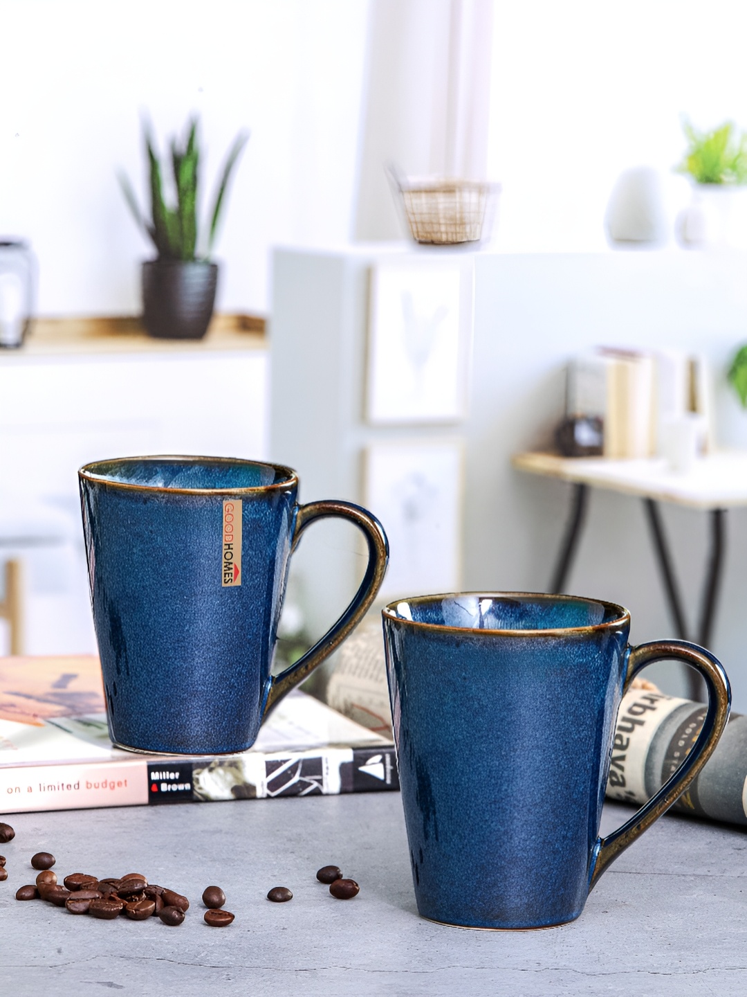 

Aura Blue & Brown 2 Pieces Stoneware Glossy Mugs 240ml Each