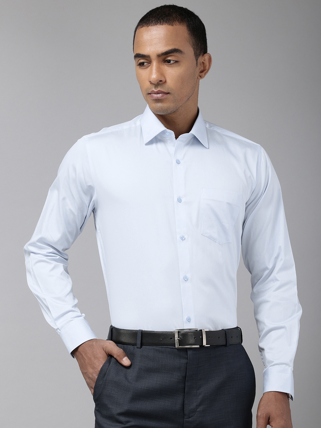 

Van Heusen Opaque Pure Cotton Formal Shirt, Blue