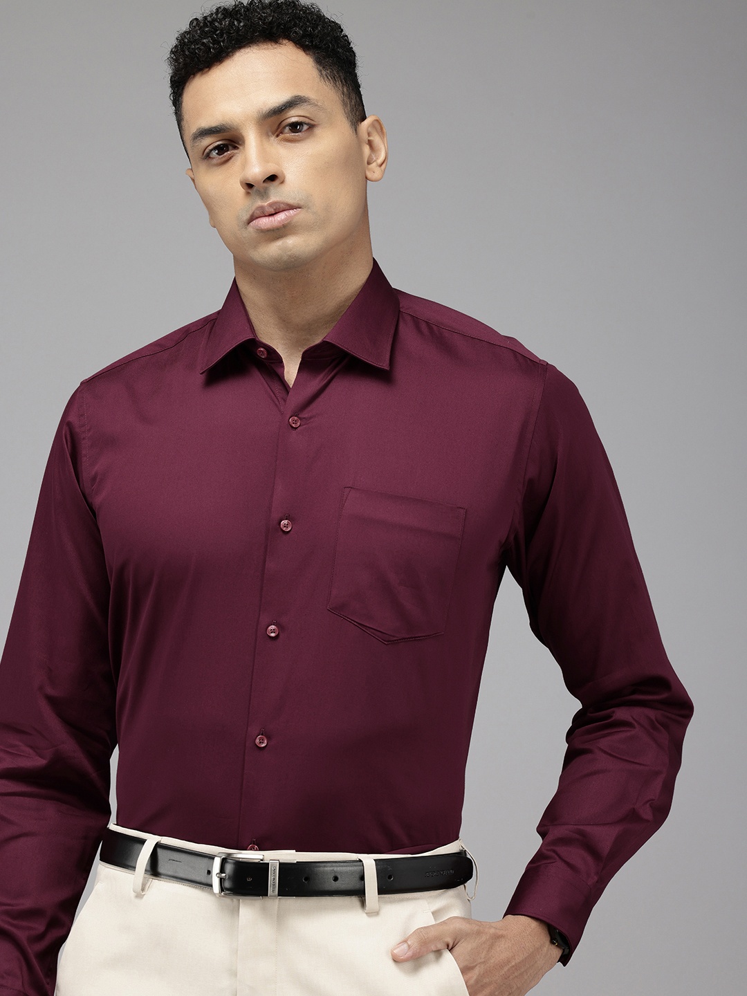 

Van Heusen Pure Cotton Custom Opaque Formal Shirt, Burgundy