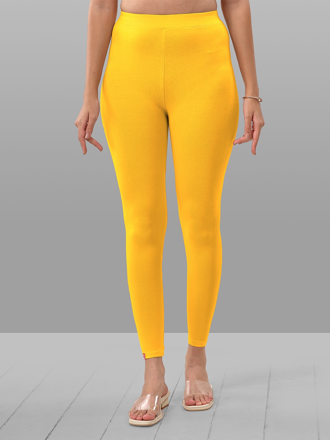 

LYRA 4-Way Stretch Cotton Ankle Length Leggings, Yellow