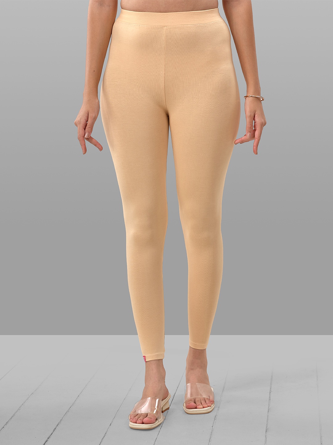 

LYRA Ankle-Length Cotton Leggings, Brown