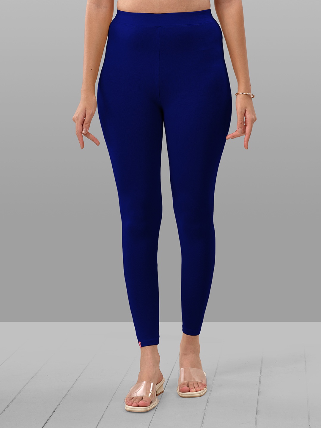 

LYRA 4-Way Stretch Cotton Ankle Length Leggings, Blue
