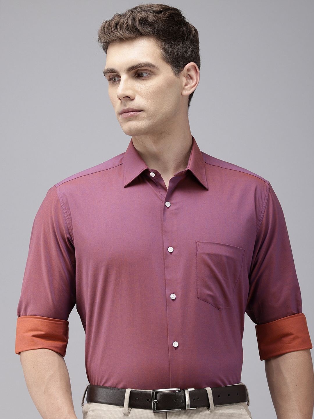 

Van Heusen Custom Fit Pure Cotton Formal Shirt, Purple