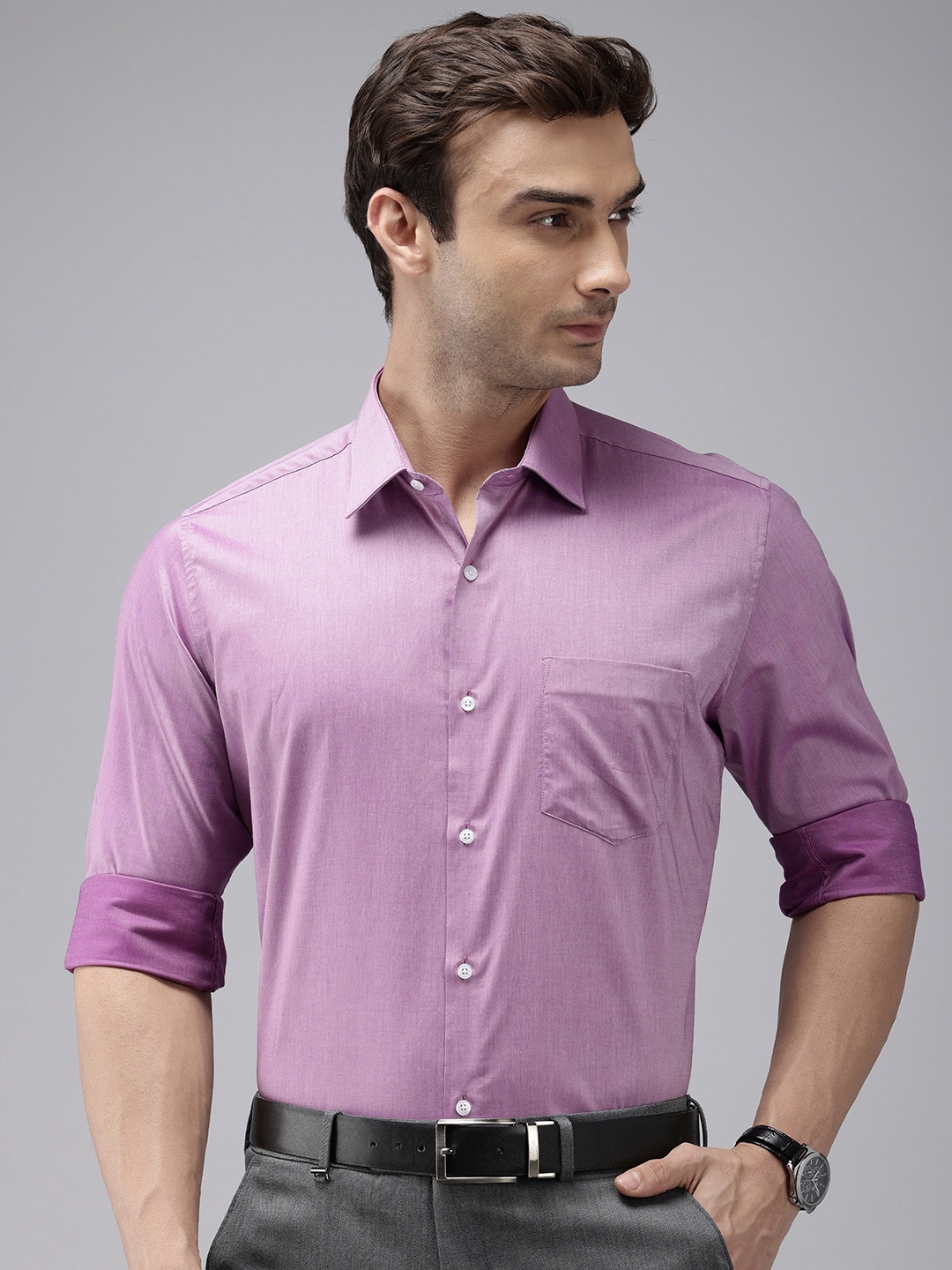 

Van Heusen Pure Cotton Custom Fit Formal Shirt, Purple