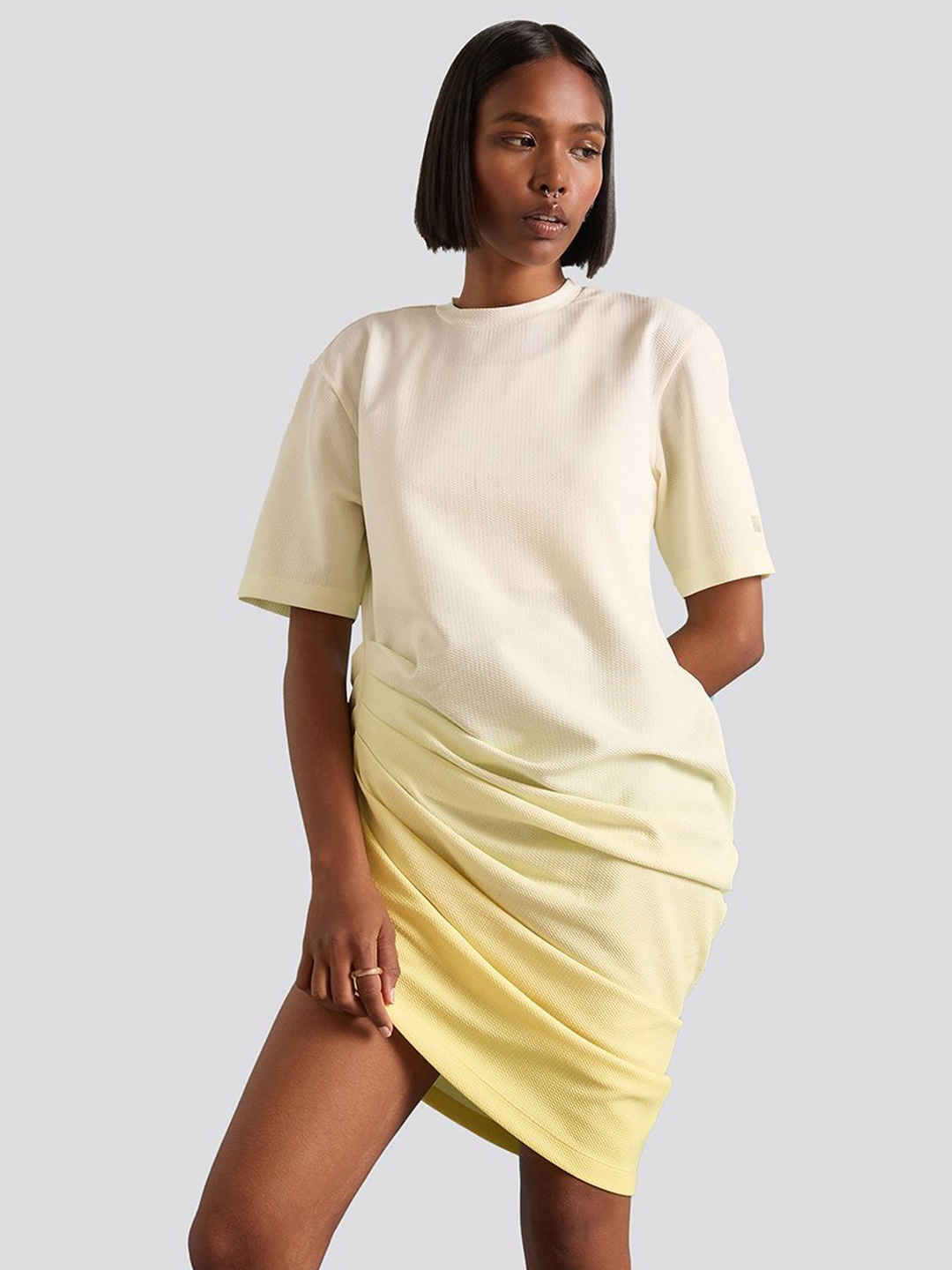 

Muvazo Round Neck Sheath Dress, Yellow