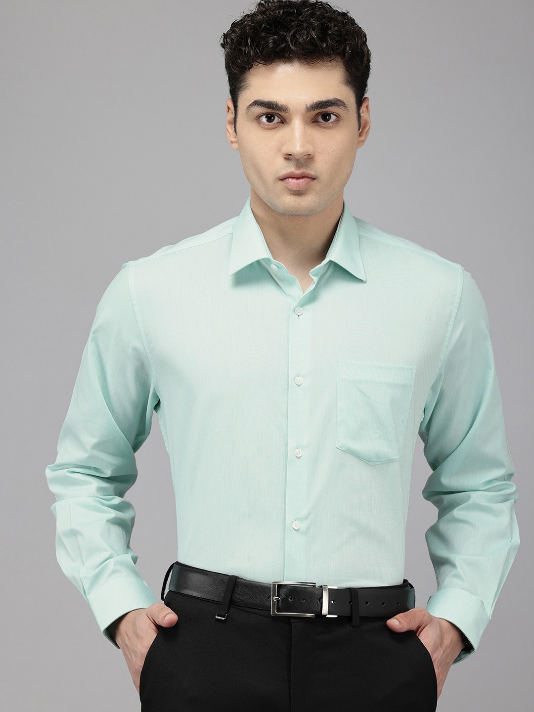 

Van Heusen Pure Cotton Custom Fit Opaque Formal Shirt, Sea green