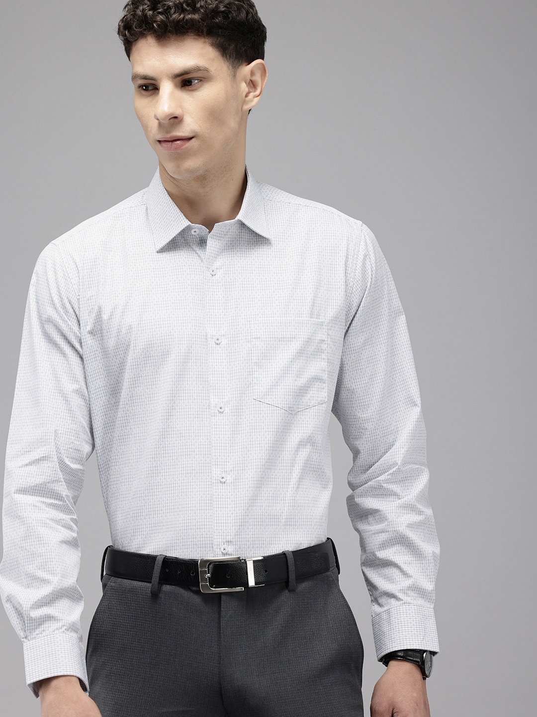 

Van Heusen Men Self Design Textured Custom Opaque Formal Shirt, White