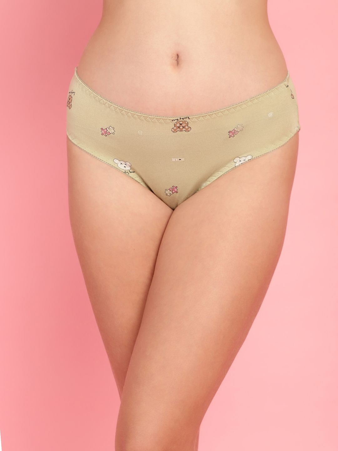 

PrettyCat Conversational Printed Mid-Rise Breathable Stretchable Bikini Briefs, Green
