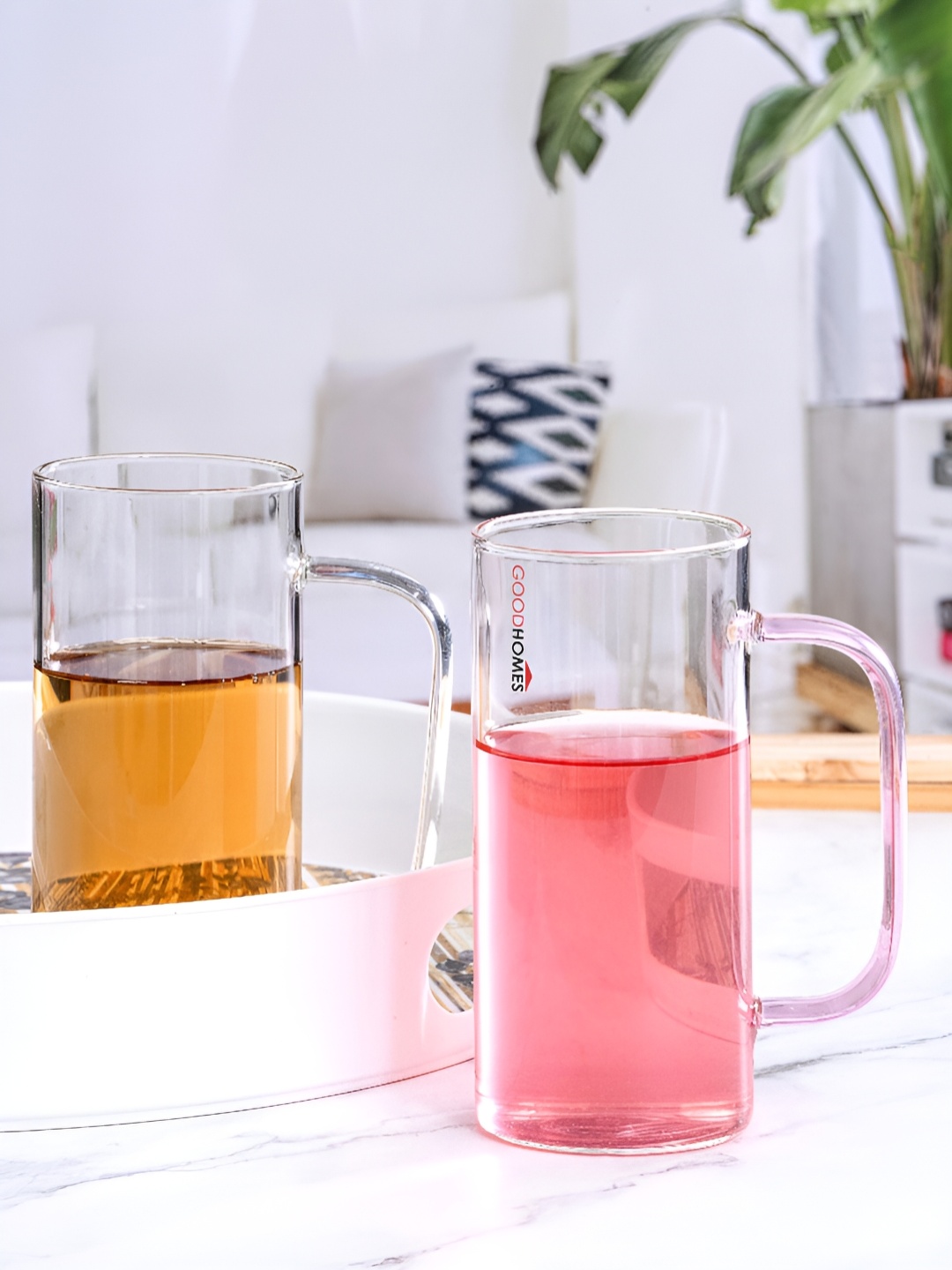 

Aura Transparent 2 Pieces Glass Glossy Mugs 380ml Each