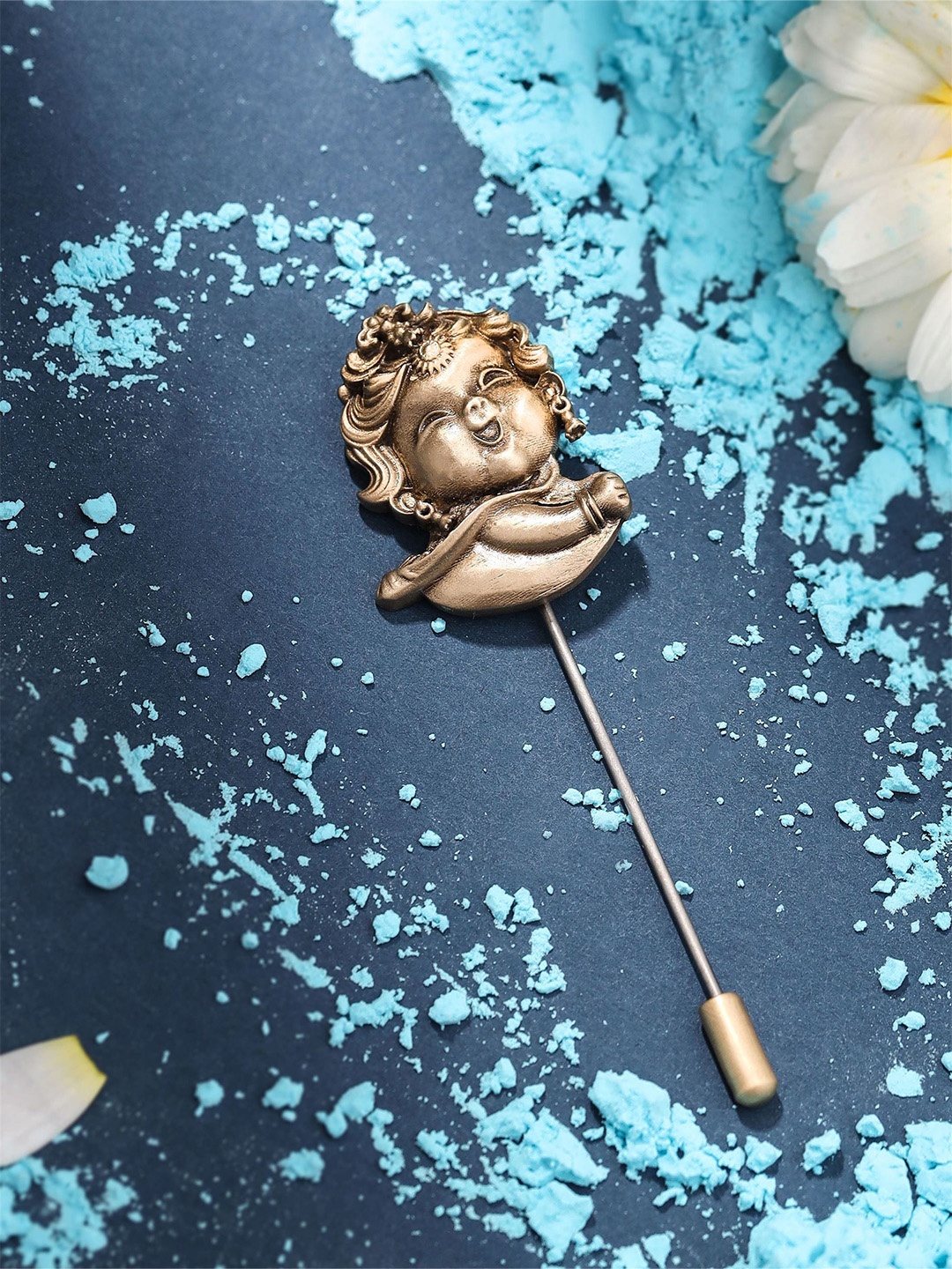 

RAMO Boys Baby Krishna Lapel Pin Brooch, Gold