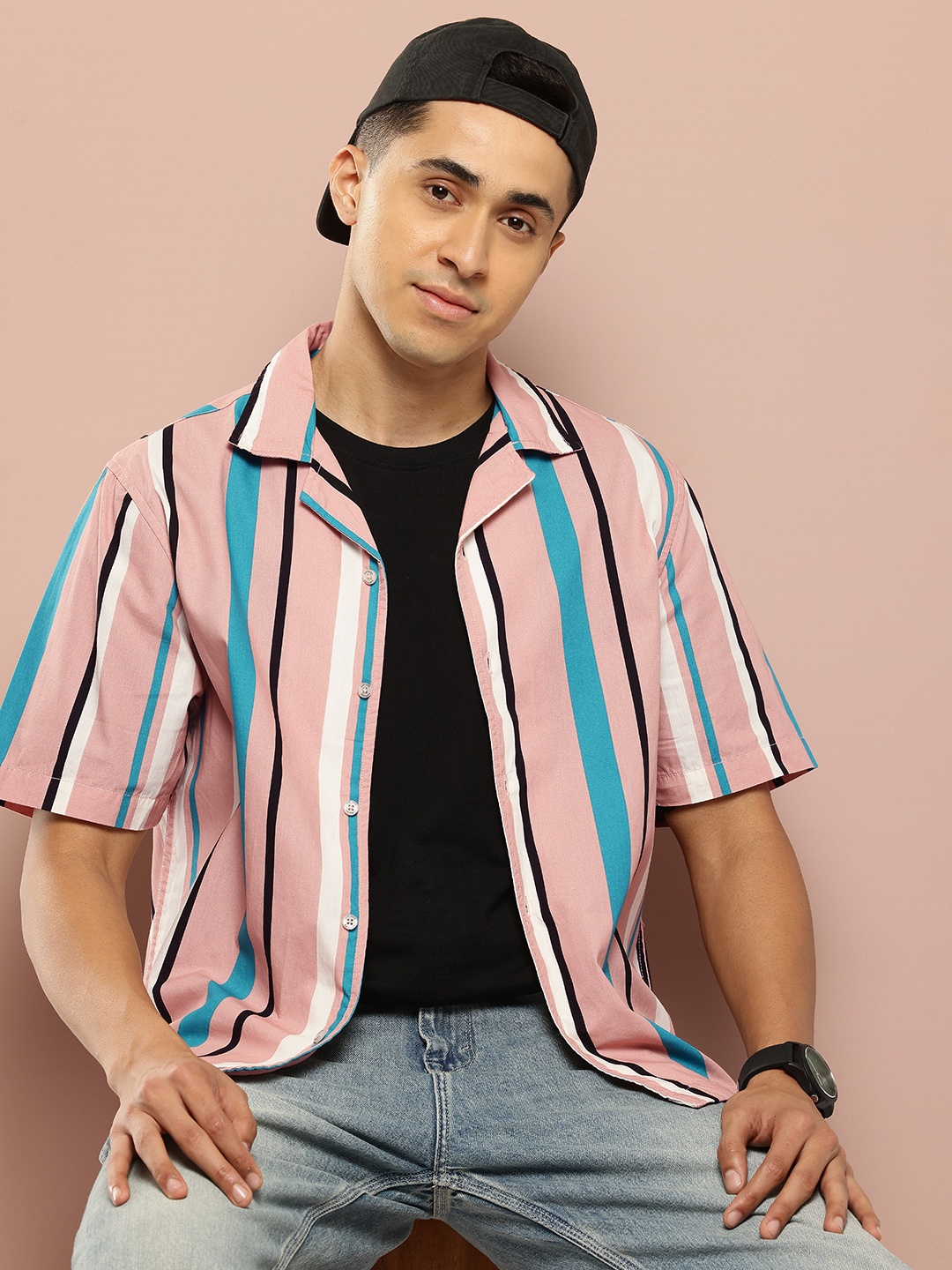 

Harvard Striped Pure Cotton Shirt, Pink