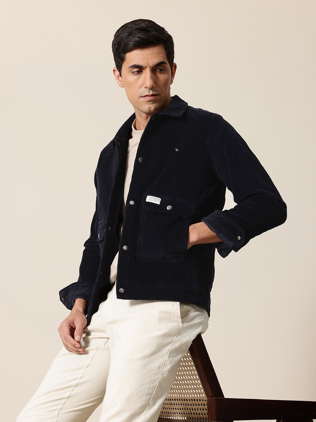 

Mr Bowerbird Corduroy Tailored Jacket, Navy blue