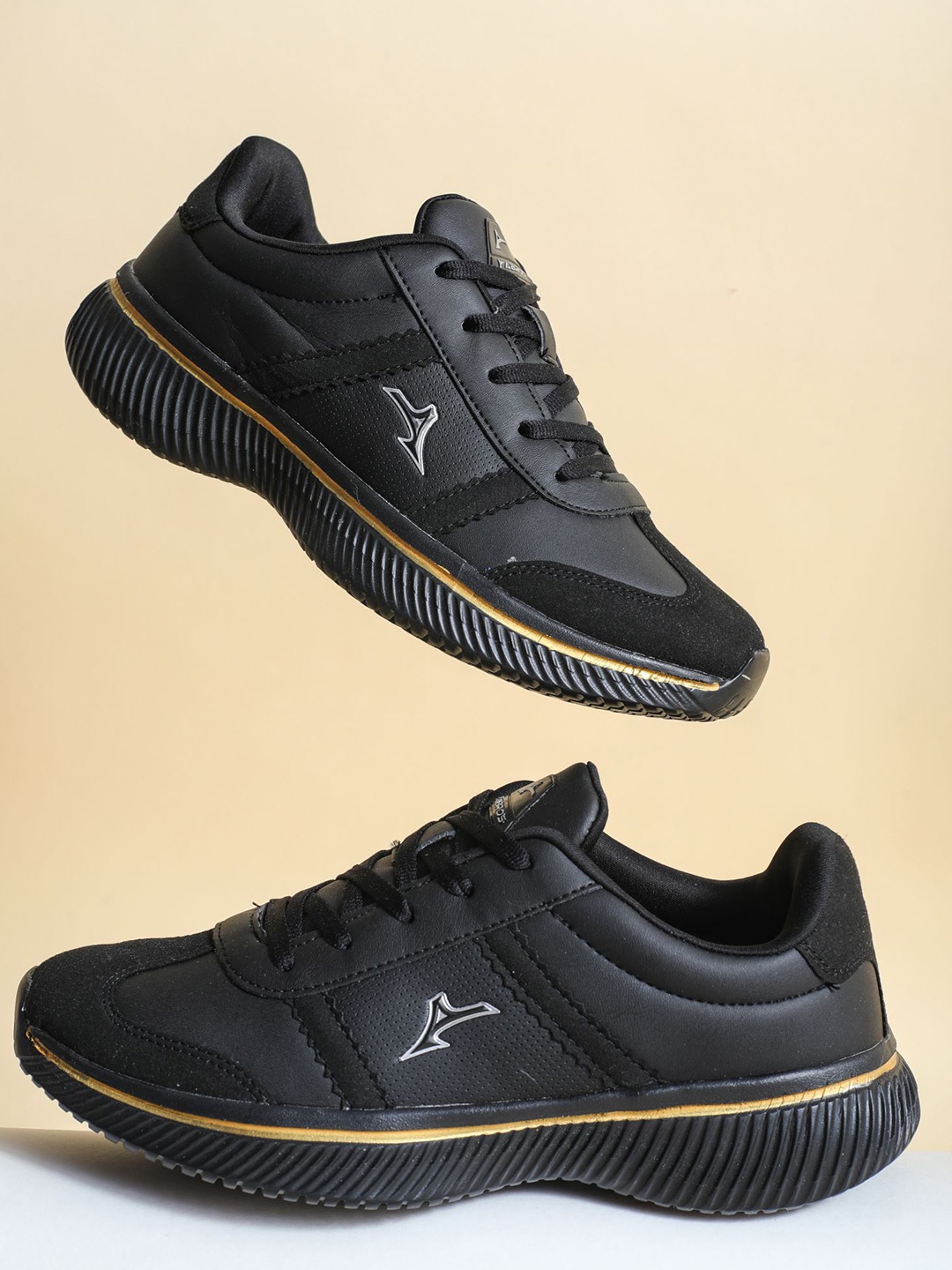 

ABROS Men Running Shoes, Black