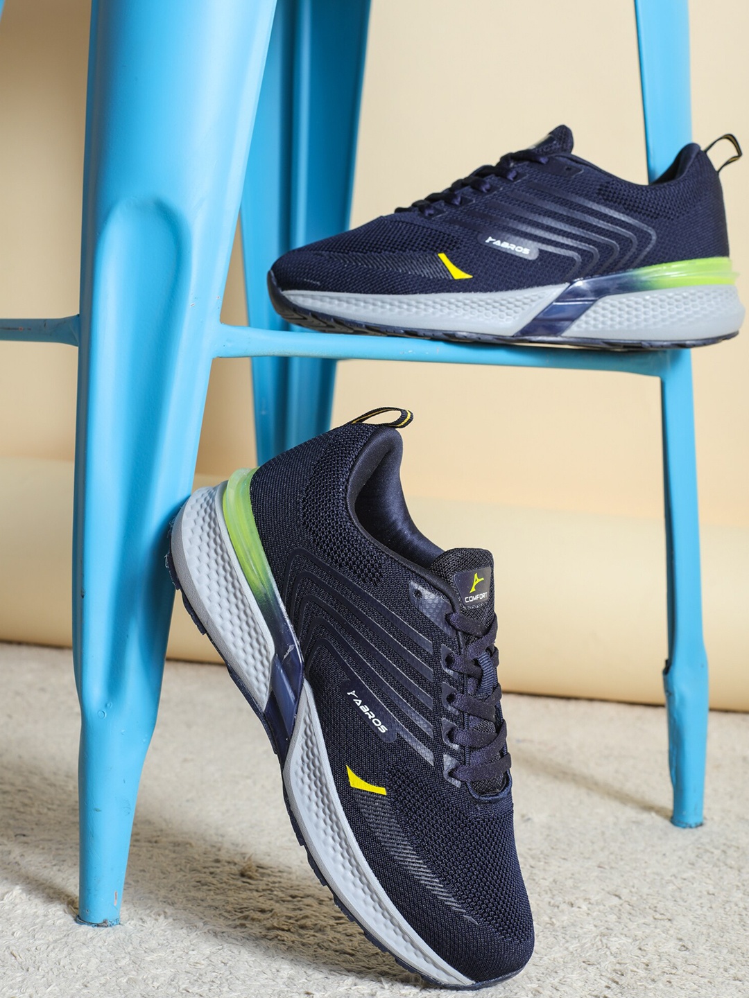 ABROS Men Mesh Running Shoes, Navy blue