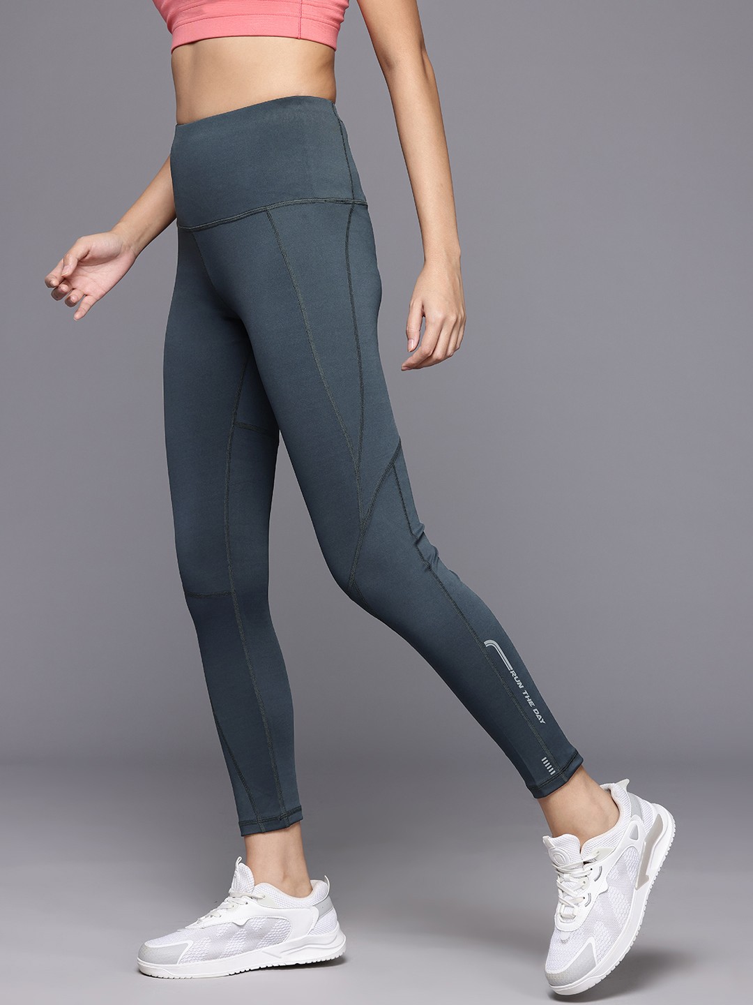 

HRX by Hrithik Roshan Women Rapid-Dry Cropped Running Tights, Charcoal