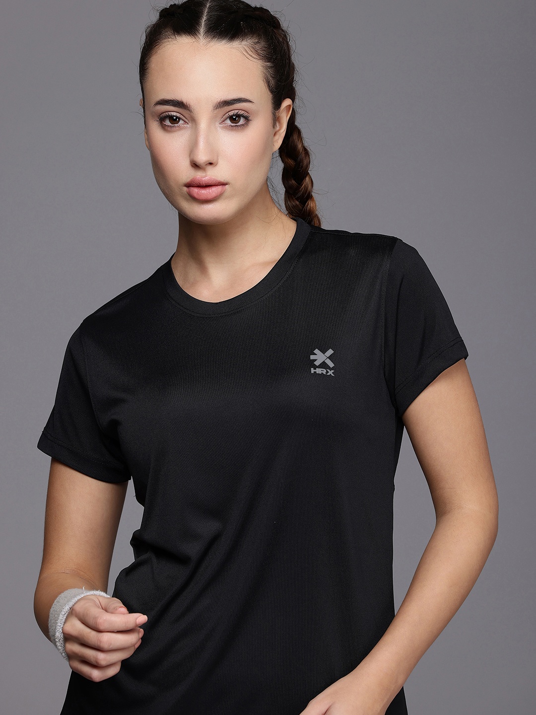 

HRX by Hrithik Roshan Rapid Dry Antimicrobial Finish Running T-shirt, Black