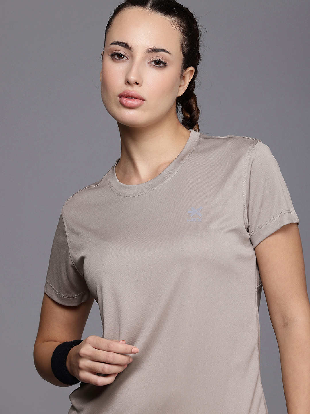 

HRX by Hrithik Roshan Rapid Dry Antimicrobial Finish Running T-shirt, Grey