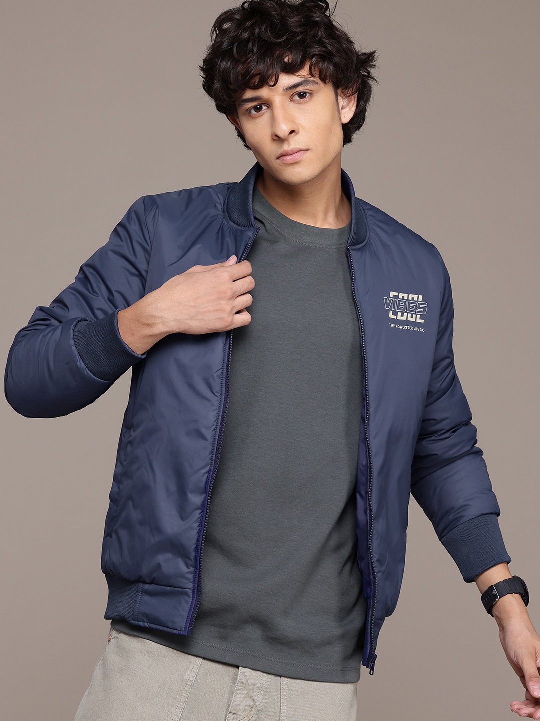 

The Roadster Lifestyle Co. Bomber Jacket, Navy blue