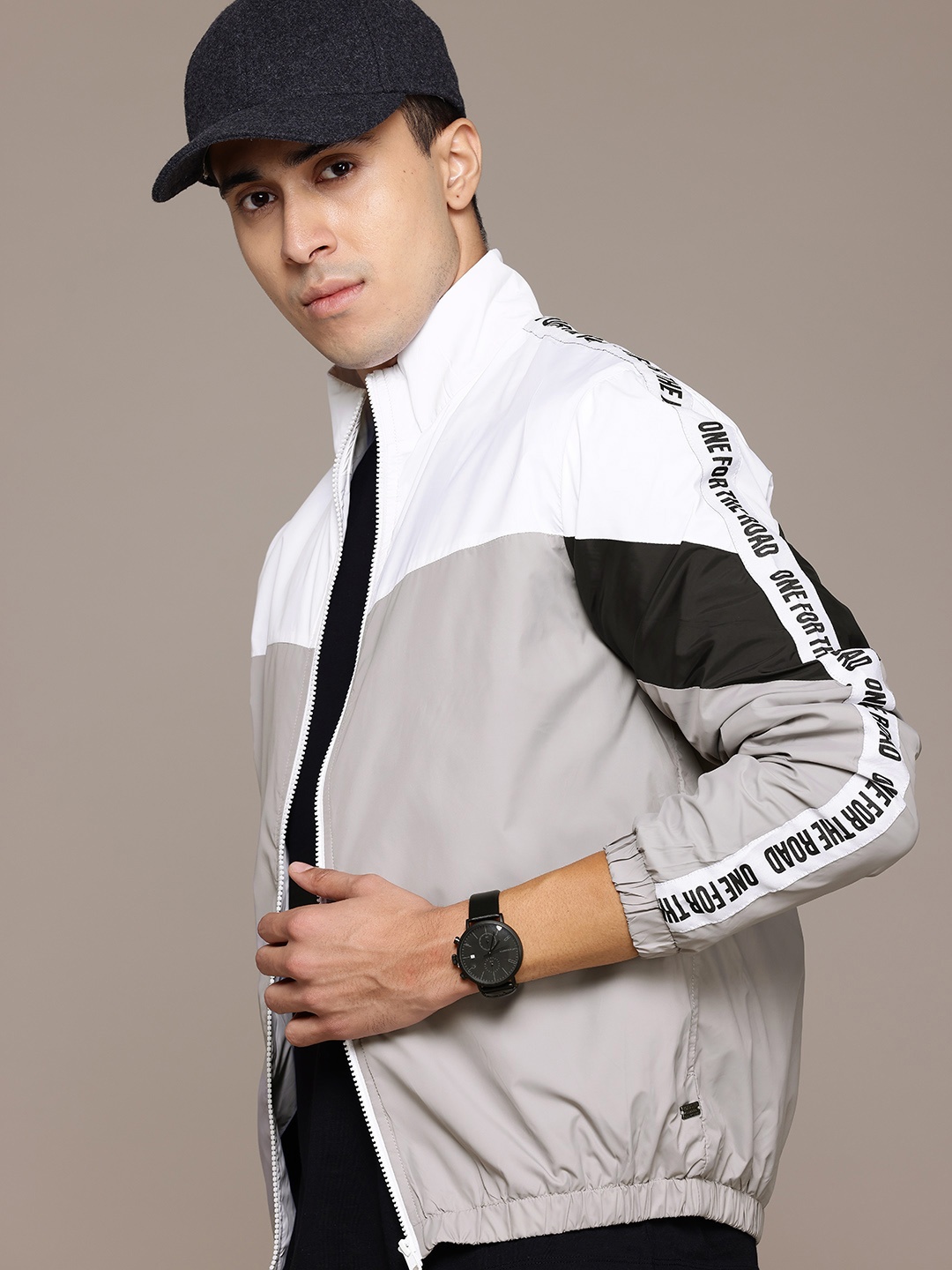 

The Roadster Lifestyle Co. Colourblocked Tailored Jacket, Grey