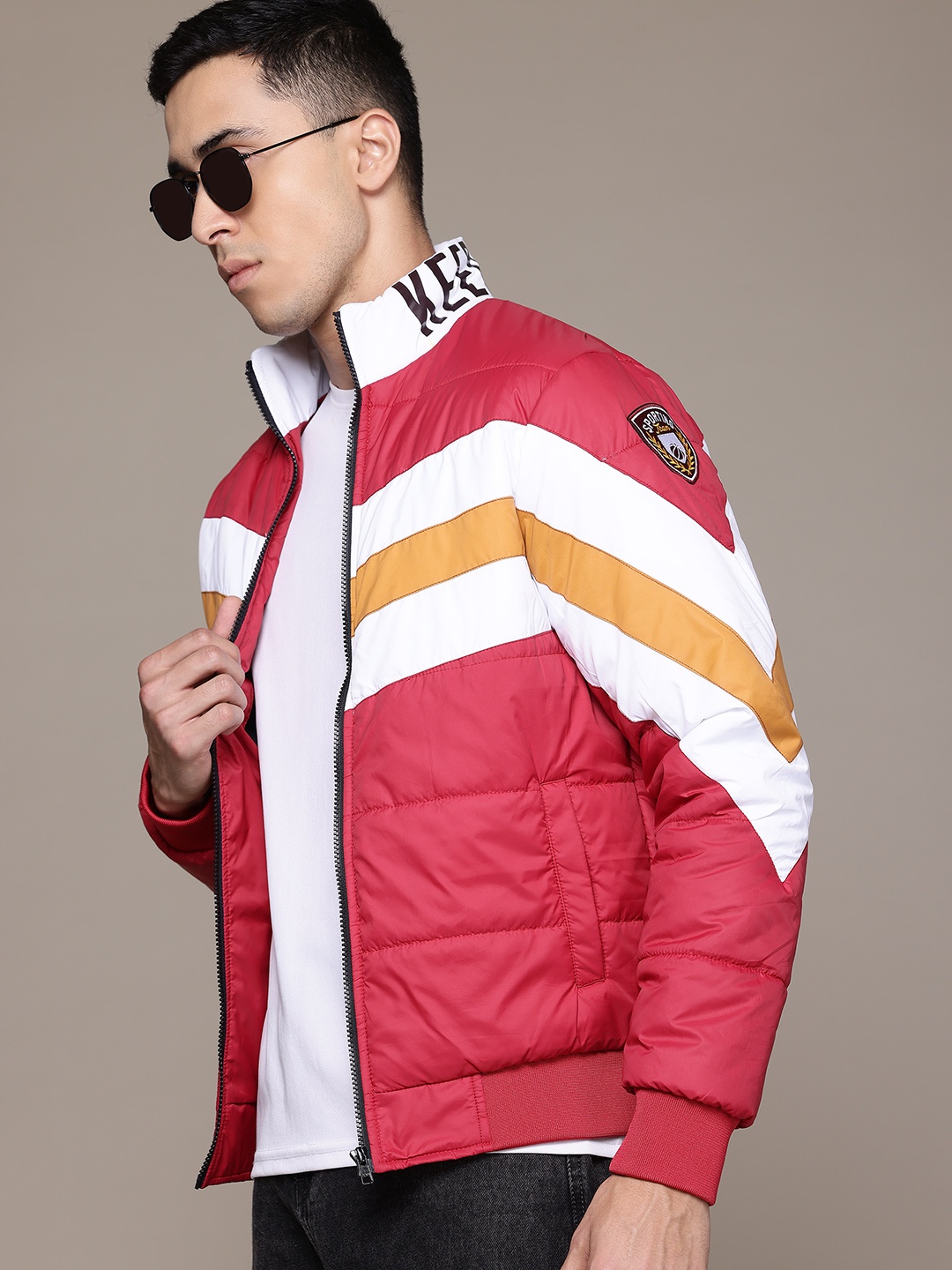 

The Roadster Lifestyle Co. Colourblocked Bomber Jacket, Pink