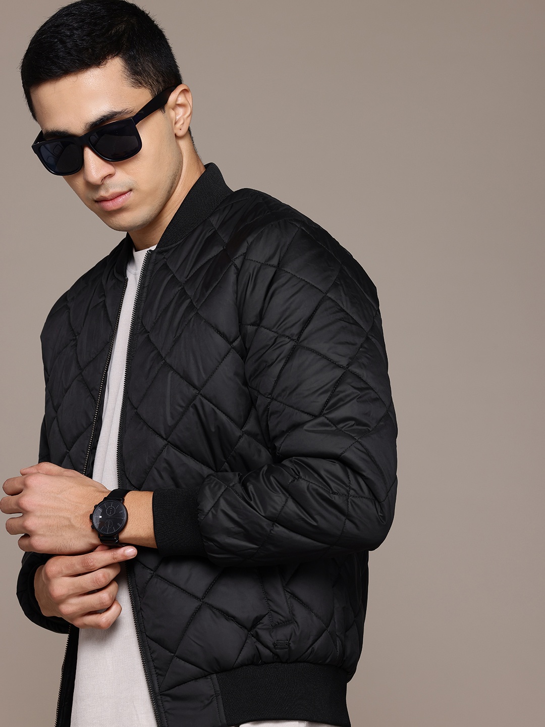 

The Roadster Lifestyle Co. Quilted Bomber Jacket, Black