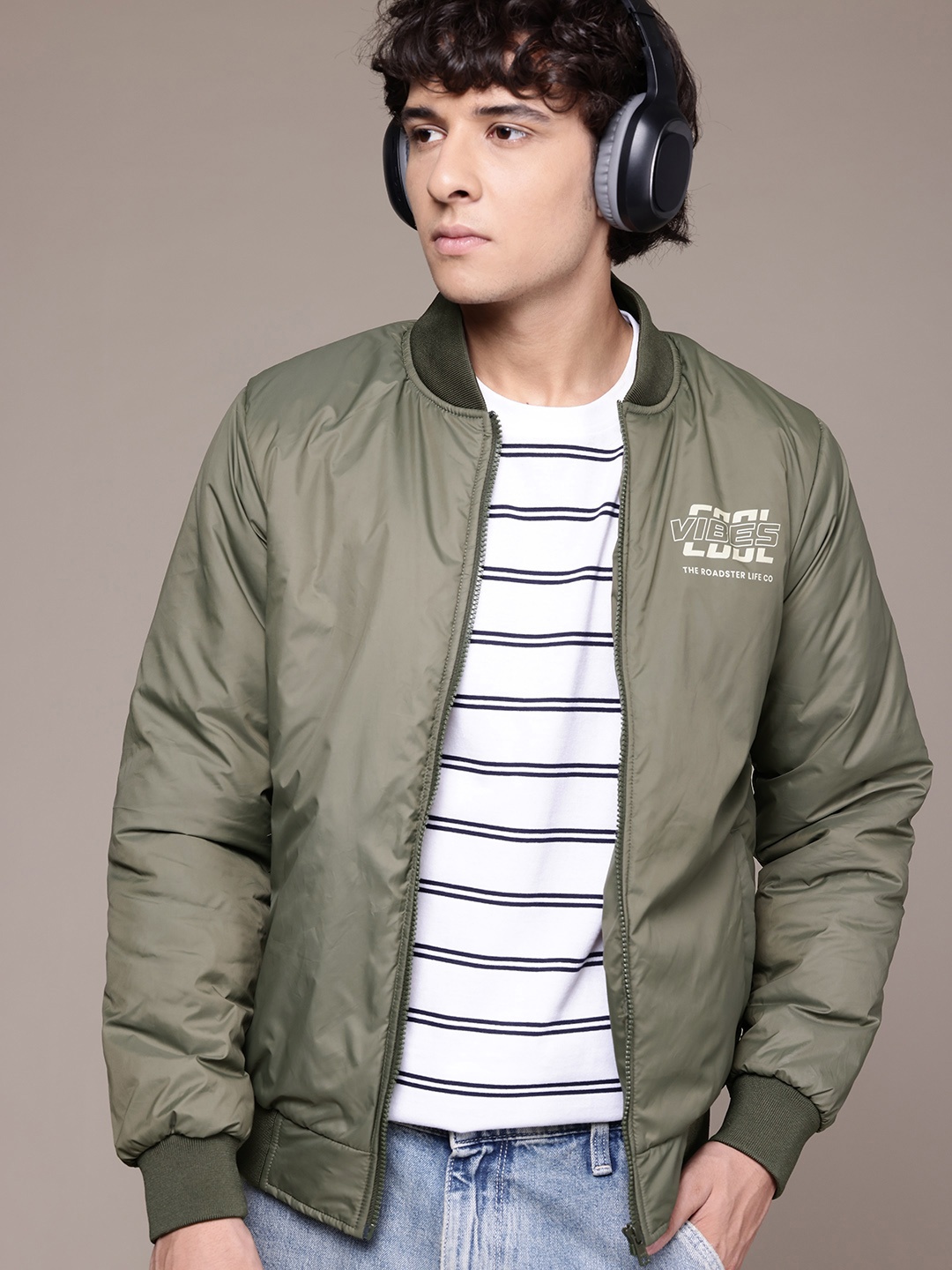 

The Roadster Lifestyle Co. Padded Bomber Jacket, Olive